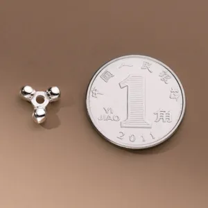 Perle d'espacement triangle en argent 925 de 8 mm pour bijoux DIY