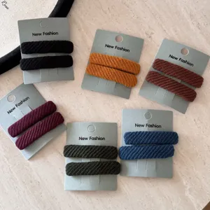 Set di mollette BB rettangolari in tessuto twill e spugna in sei colori classici
