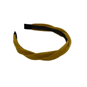 Elegant mustard yellow twisted velvet headband for women hair accessories stylish headwear