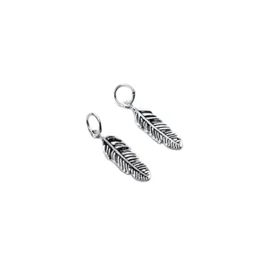 Coppia di ciondoli a piuma in argento sterling S925 per la creazione di gioielli