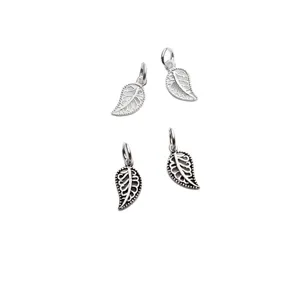 Dijes de hoja calada de plata esterlina S925 para joyería DIY, juego de 4 piezas