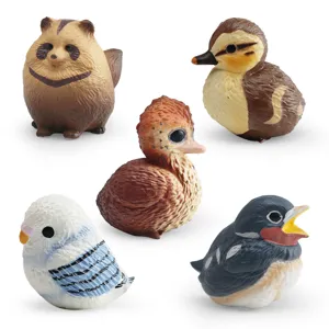 Set mit 5 realistischen Wildtier- und Vogelfiguren für Spiel und Dekoration