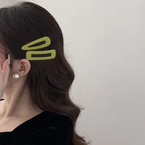 Lot de barrettes BB géométriques en velours vert pour coiffer les cheveux et franges