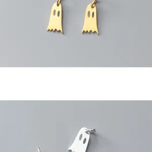 S925 sterling silver ghost pendant charm for DIY jewelry making in gold and silver