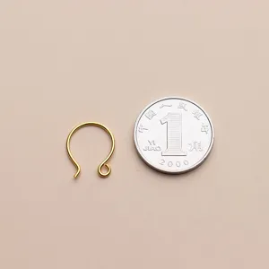 Gancho de oreja en U de plata S925 bañada en oro de 0,8 mm para accesorios de joyas