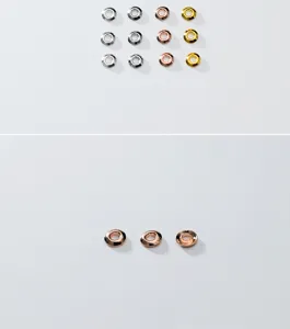 Detailed view of S925 sterling silver thin bead spacer washers in three colors