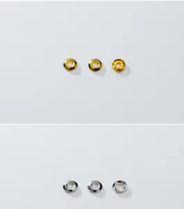 Detailed view of S925 silver thin round bead spacers in gold and silver finishes