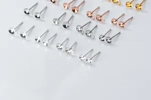 Premium S925 sterling silver earring studs with pearl cup settings in gold and silver