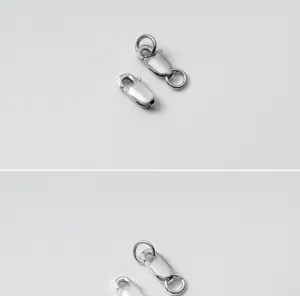 Vue détaillée du fermoir mousqueton en argent sterling S925 pour bijoux DIY