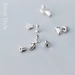 Hochwertige S925 Sterlingsilber Ohrringverschlüsse in Kugelform, poliertes Silber