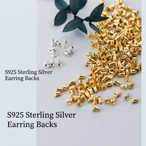 Großpackung S925 Silber Bullet Ohrmutter in Gold und Silber für die Schmuckherstellung