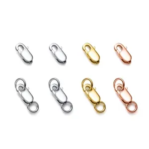 Fermoirs mousquetons en argent S925 pour la création de bijoux en argent doré et or rose
