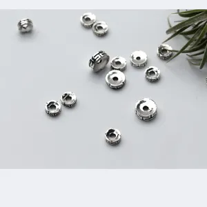 Perle distanziatrici in argento S925 con motivo greco vintage per gioielli fai da te