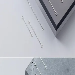 S925 Silber DIY Schmuck Verlängerungskette, zartes Doppelring-Design für handgemachte Ohrringe.