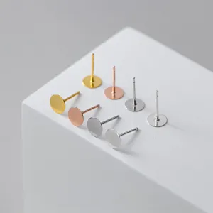 S925 Zilveren platte oorknopjes DIY sieraden bevindingen oorring accessoires onderdelen