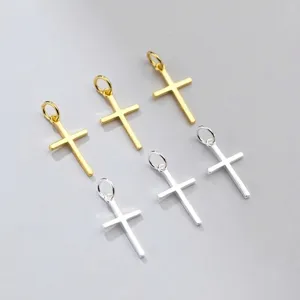 925 Sterling Silver Cross Pendant For DIY Jewelry Making Bracelet Necklace Accessories Polished Metal Cross Charms Minimalist Religious Jewelry Components