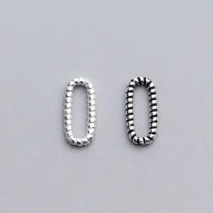 925 Sterling Silver Closed Jump Rings Oval Screw Thread Textured Links For DIY Crafting Handmade Jewelry Making Findings Accessories