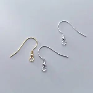 Ganchos para Orejas de Plata de Ley S925 Con Cuentas Galvanizados Hallazgos de Joyería DIY para Hacer Pendientes a Mano Accesorios Mujer