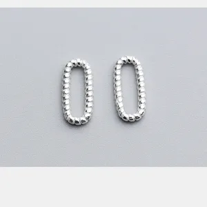 High quality vintage S925 silver threaded oval closed loops for DIY jewelry findings