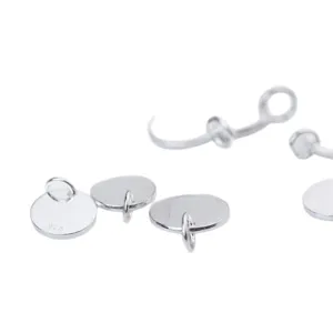 High-quality S925 sterling silver polished mirror surface round charm pendants for DIY jewelry