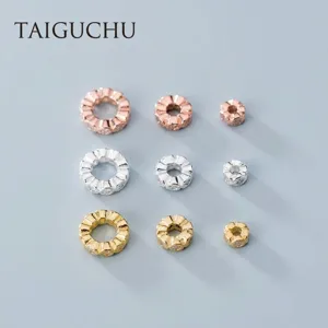 Perline Distanziatrici in Argento Sterling 925 con Strass Intarsiato Perline Tonde per Gioielli Fai da Te Bracciale Collana Oro Rosa Oro Galvanizzato