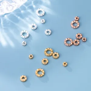 Distanziatori in argento sterling 925 placcato con pietre per gioielli fai da te