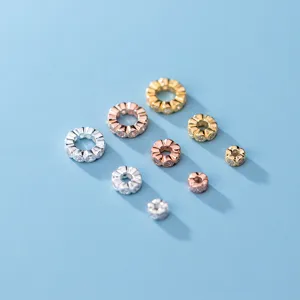 Perle distanziatrici in argento 925 cz in oro argento e oro rosa per gioielli