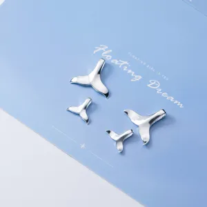 Eleganti ciondoli in argento 925 a coda di balena per bracciali e gioielli fai-da-te