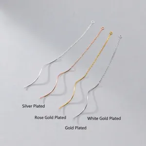 Componenti per Orecchini in Argento Sterling 925 Passante DIY Catena Galvanizzato Oro Rosa Platino Oro Accessori per Gioielli