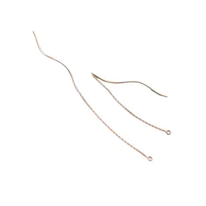 Eleganti componenti in filo d'orecchio ondulato argento S925 per orecchini DIY