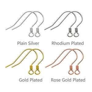 S925 Sterling Silber Ohrhaken Set in vier Farben für DIY Schmuckherstellung.