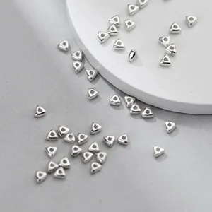 S925 sterling silver geometric triangle spacer beads for DIY jewelry making