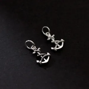 925 Sterling Silver Anchor Pendant DIY Jewelry Accessory Nautical Charm For Necklace Bracelet Vintage Thai Silver Anchor Jewelry Making