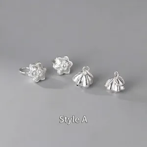 S999 silver flower and bell charms for DIY jewelry making, Style A collection