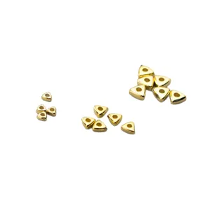 S925 silver gold plated geometric triangle spacer beads for DIY jewelry making