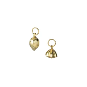 Exquisite S999 silver 18K gold plated seed bell pendant for DIY handmade jewelry