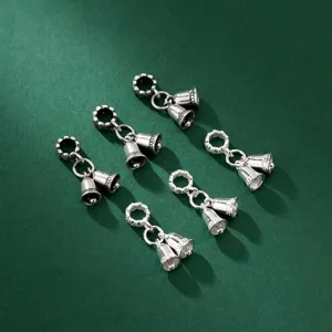 Ciondolo a Campanella in Argento Sterling 925 Vintage Opaco Per Creazione Gioielli Fai-da-te Bracciale Ciondolo Collana 6mm