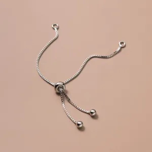 Premium S925 sterling silver adjustable box chain component for DIY jewelry making