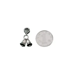 Pendentif mini cloche 6mm en argent sterling 925 vieilli mat pour création bijoux DIY