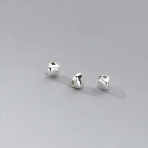 925 Sterling Silver Triangle Spacer Beads Irregular Crushed Silver Style Loose Beads For DIY Bracelet Necklace Making Handmade Jewelry Findings