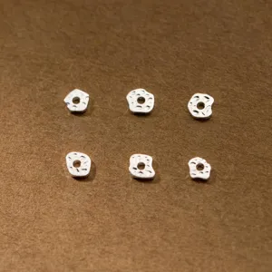 925 Sterling Silver Irregular Spacer Beads Hammered Texture Silver Nugget Loose Beads For DIY Bracelet Necklace Jewelry Making Handmade Crafts