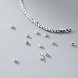 S925 sterling silver irregular triangular nugget loose beads for DIY jewelry accessories