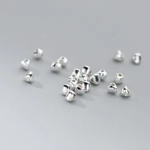 S925 sterling silver triangular irregular spacer beads for DIY handmade jewelry crafts.