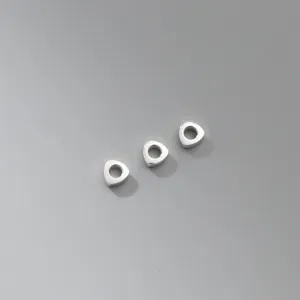 S925 sterling silver triangular spacer beads for DIY jewelry making and bracelet braiding