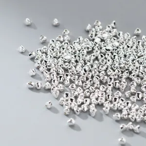 S925 sterling silver triangular nugget spacer beads for DIY handmade jewelry making