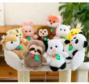 Cute sloth plush pendant forest animal cartoon keychain claw machine doll backpack