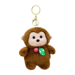 Cute plush sloth keychain animal cartoon plushie toy soft fluffy backpack charm pendant