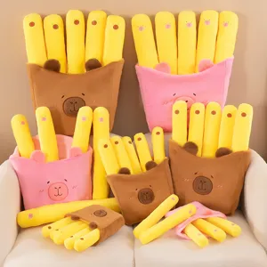 Juguete de Peluche Creativo de Papas Fritas de Carpincho Almohada de Peluche Desmontable Muñeco Suave Serie Carpincho Regalo para Niños