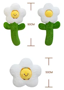 Zonbij bloem pluche kussen in de maten 90cm en 50cm met zeer duidelijke afmetingen.