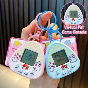 Mini Triangle Machine à Animaux Virtuels Électronique Porte-clés Rétro Console de Jeu Portable Jouet Cadeau Pour Enfants